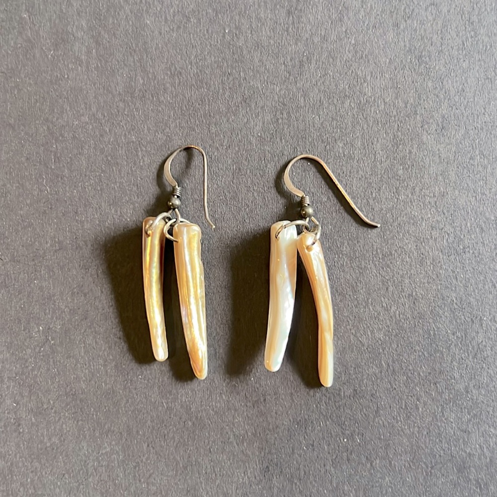 Sterling Silver & Bone Earrings
